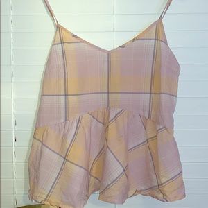 plaid v-neck tank top🤩!!